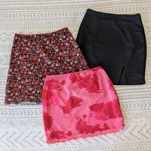 3 mini skirts XS